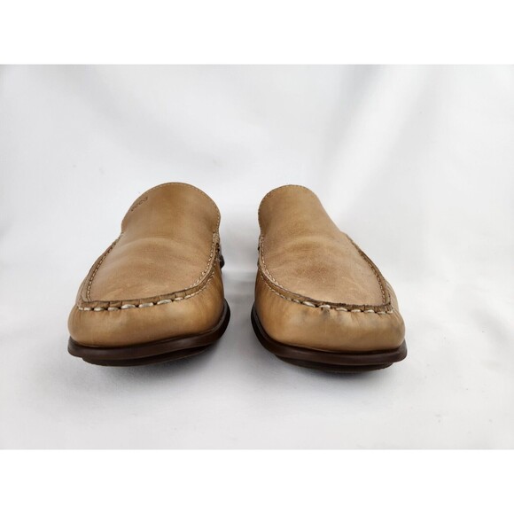 Mens Ecco Tan Brown Genuine Handsewn Leather Driving Moccasins Loafers 46 Sz 12‎ - Picture 4 of 16